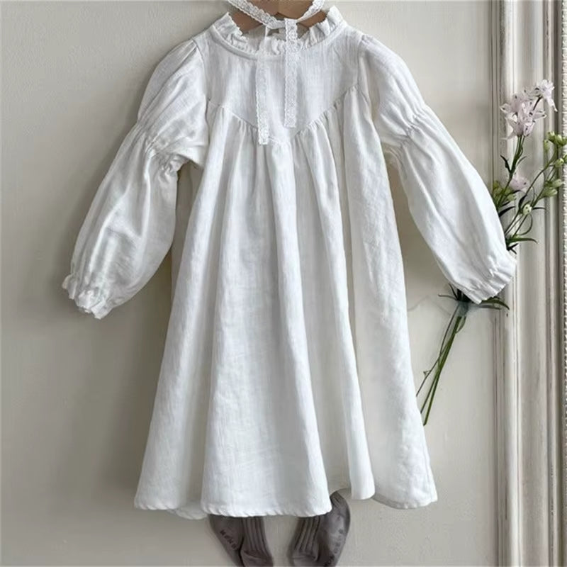 Family Matching Clothes Spring Autumn Baby Girl Dress Mother Daughter Long-Sleeved Solid Cotton Dress Women Dress